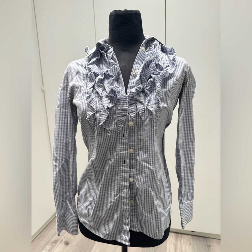 Banana Republic Ruffle Dress Shirt XS Petite